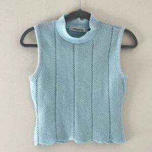 Rampage Women's Light Blue Cotton Knit Crop Top - Medium